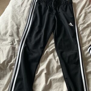 Adidas Black Joggers with White Accents